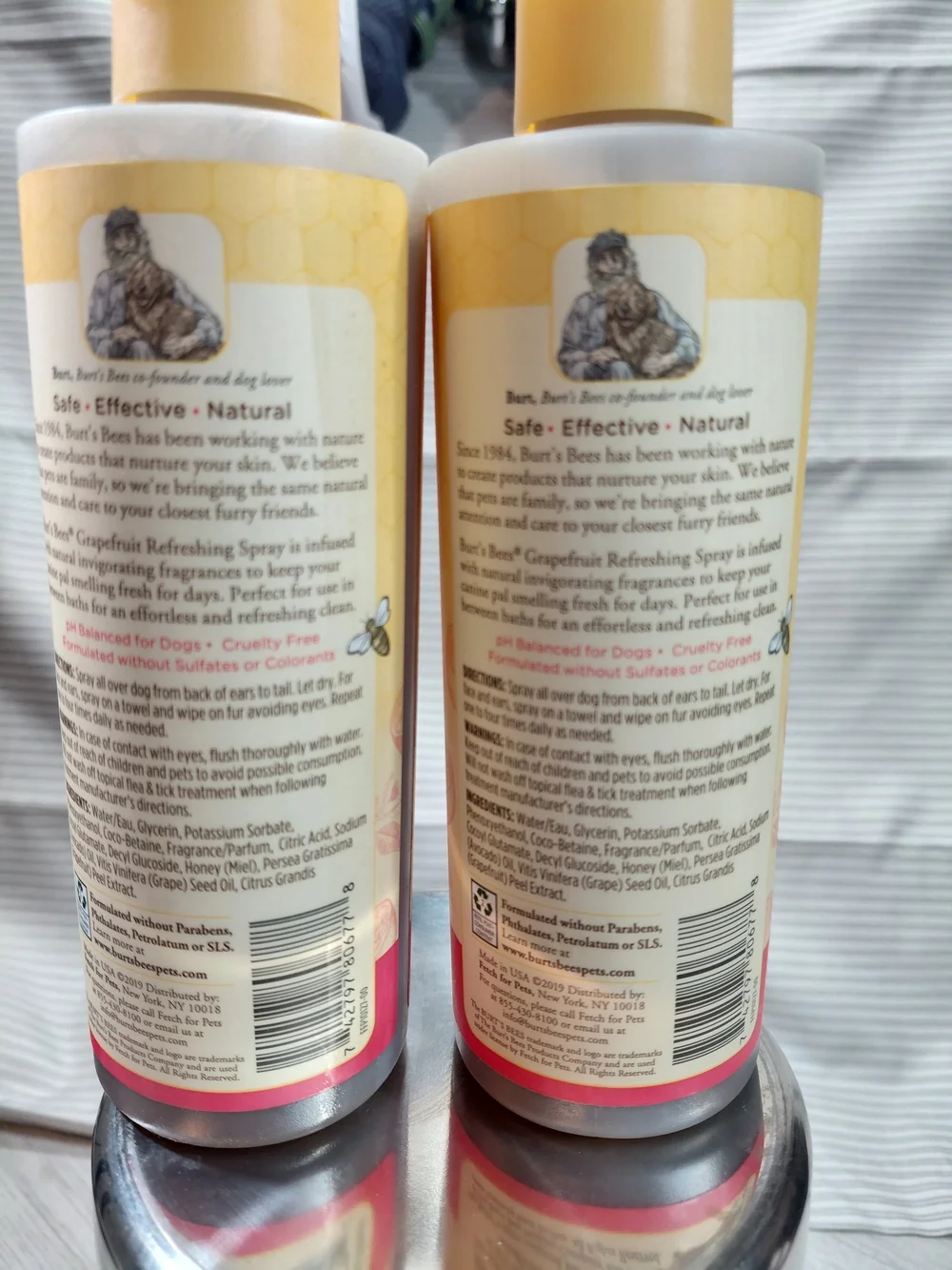(2) Burt's Bees For Dogs Grapefruit Refreshing Spray 98.2% Natural 8oz